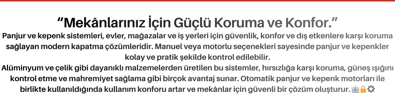 Panjur ve Kepenk Sistemleri