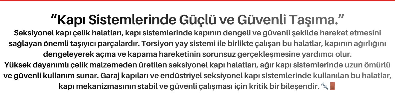 Seksiyonel Kapı Çelik Halatlar