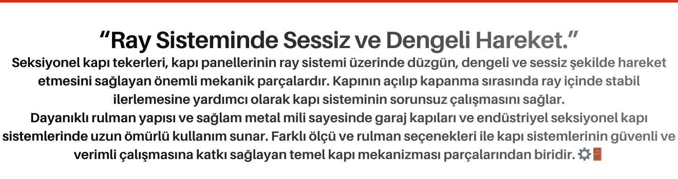 Seksiyonel Kapı Tekeri