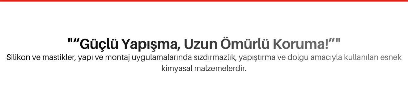 Silikon ve Mastikler