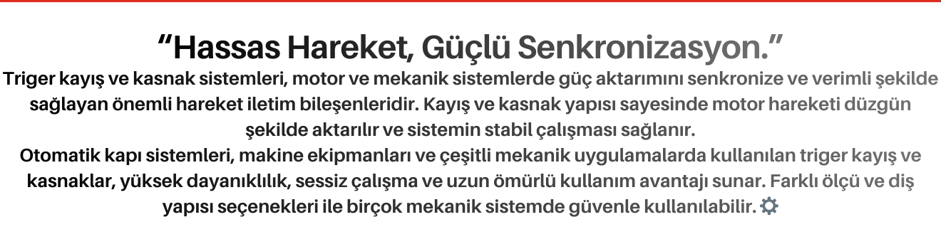 Triger Kayış ve Kasnak