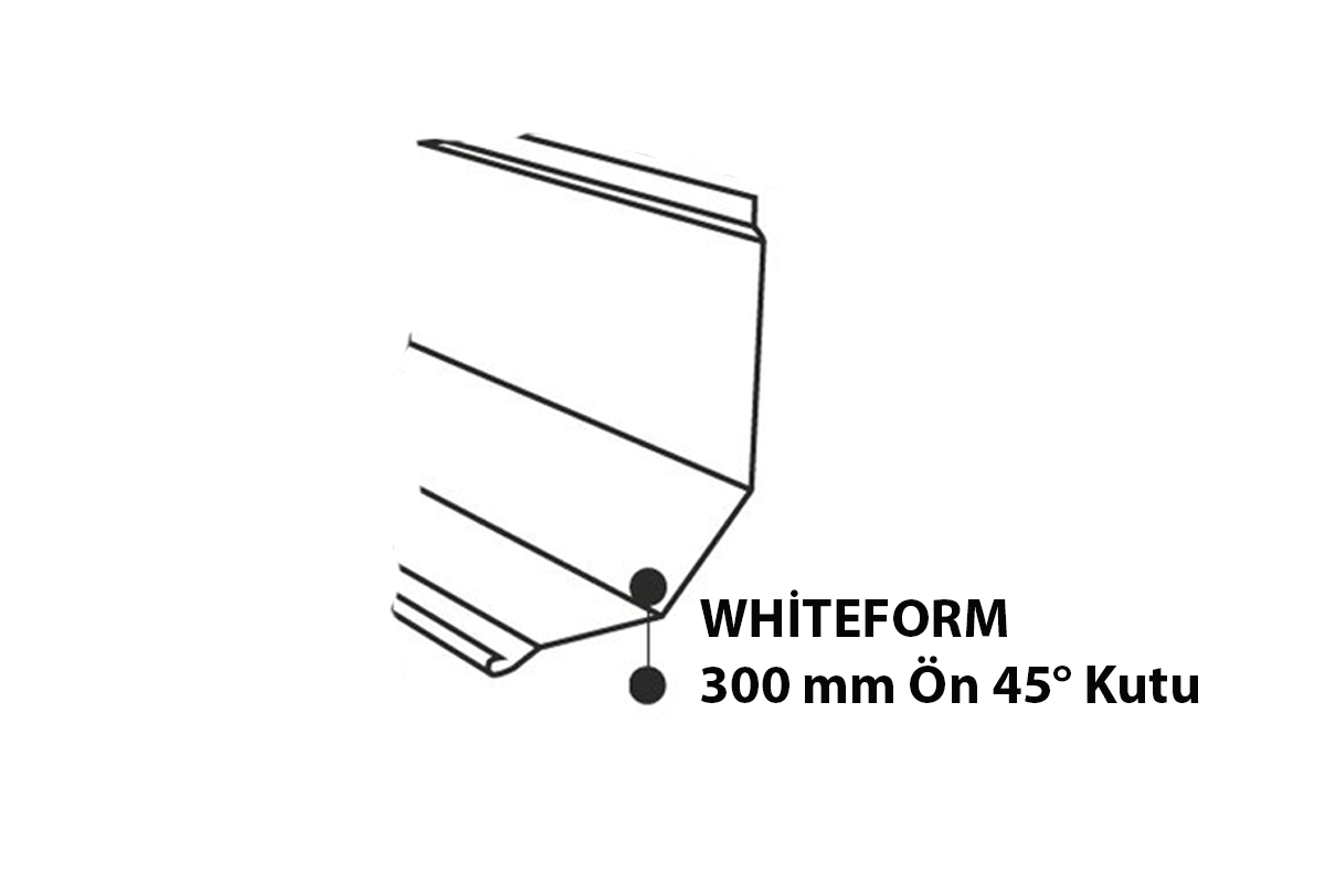 Aüminyum 300mm Ön Kutu M.Gri 45°