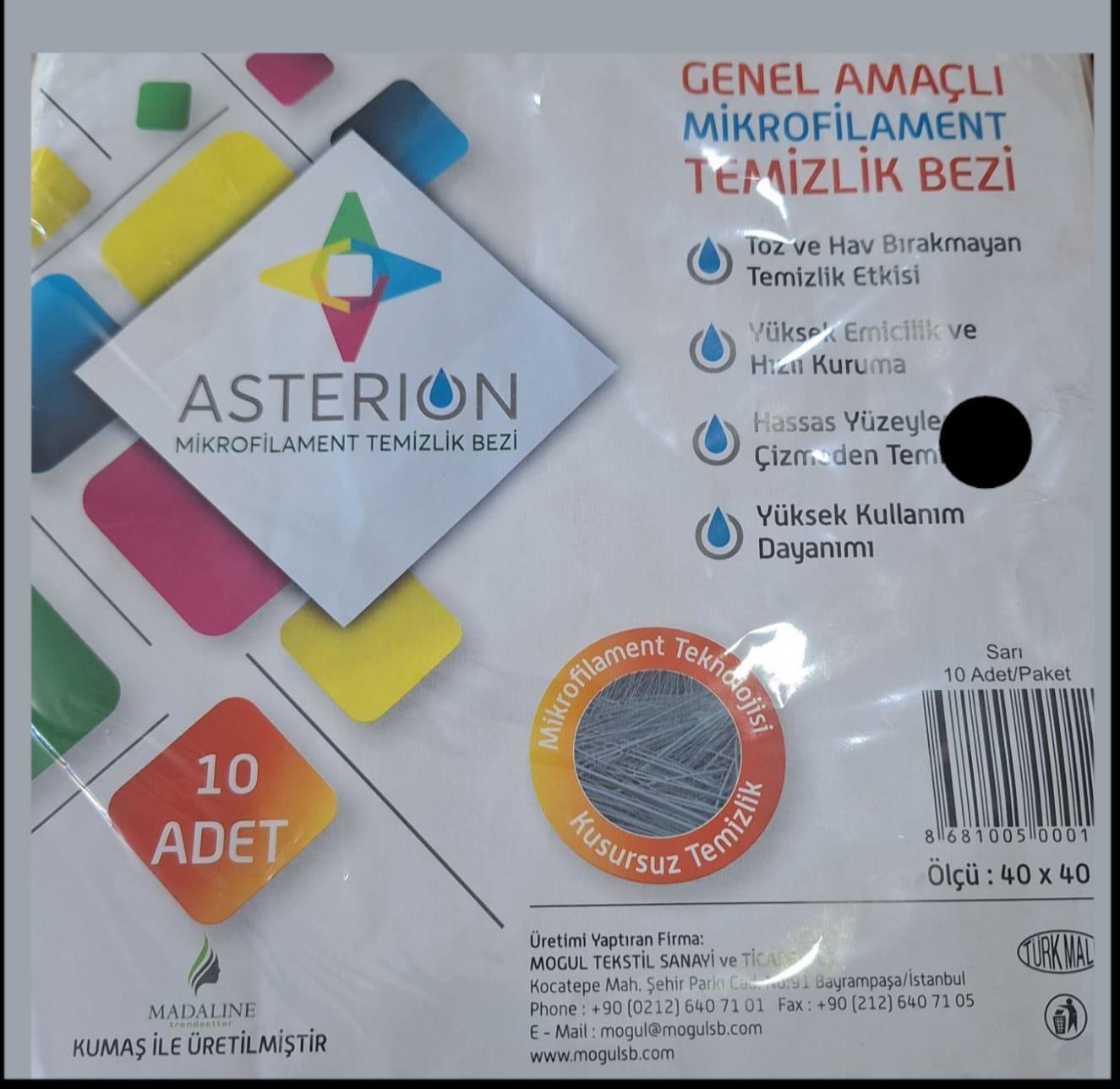 GENEL AMAÇLI MİKROFLAMENT TEMİZLİK BEZİ ASTERION