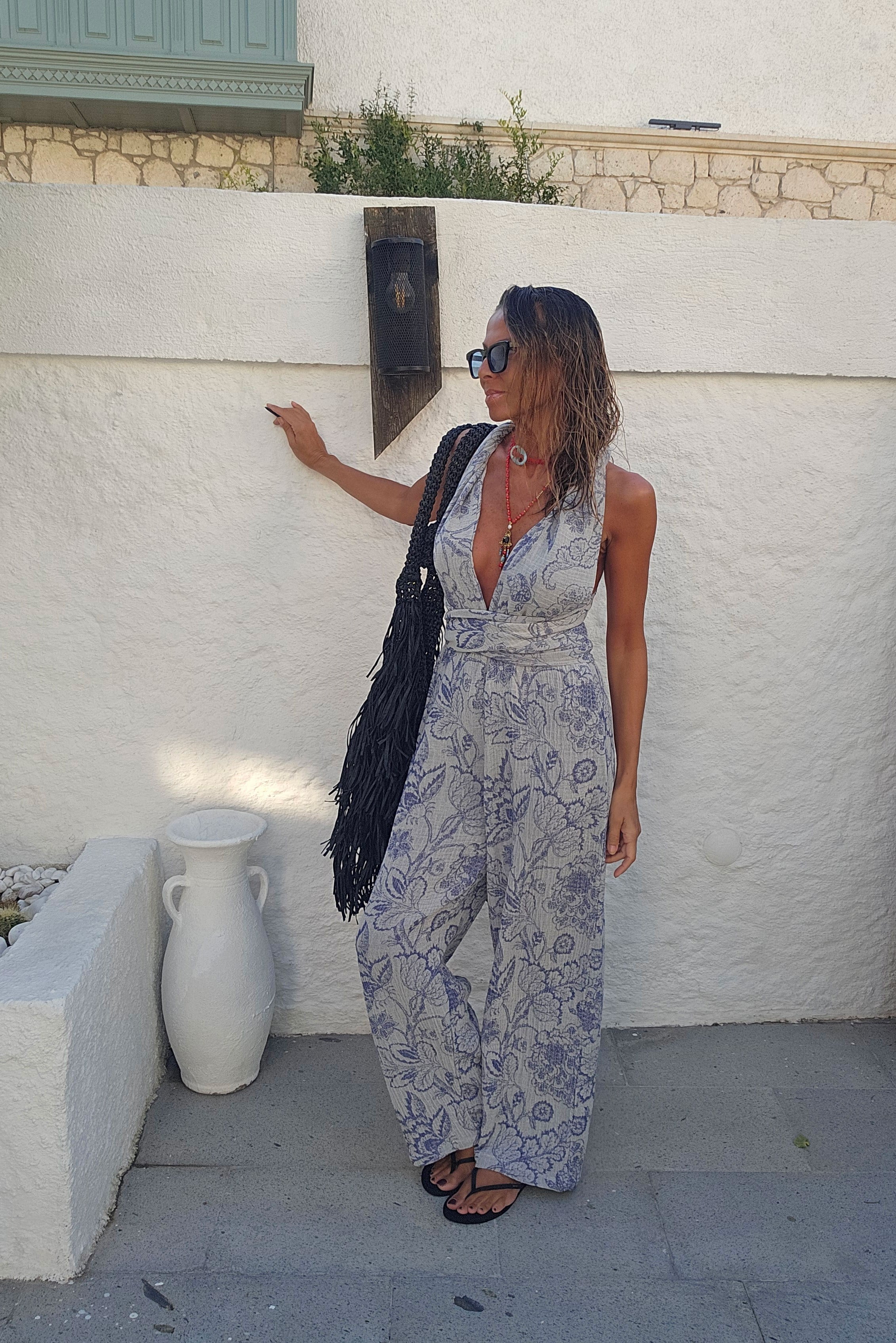 Müslin Kumaş Jakarlı Tulum