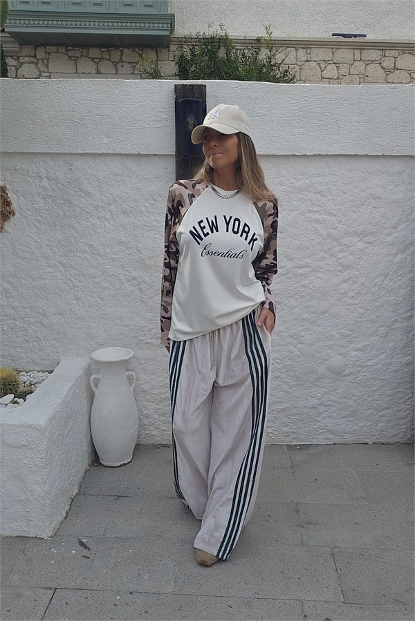 Kamuflaj Detaylı Sweat Bluz