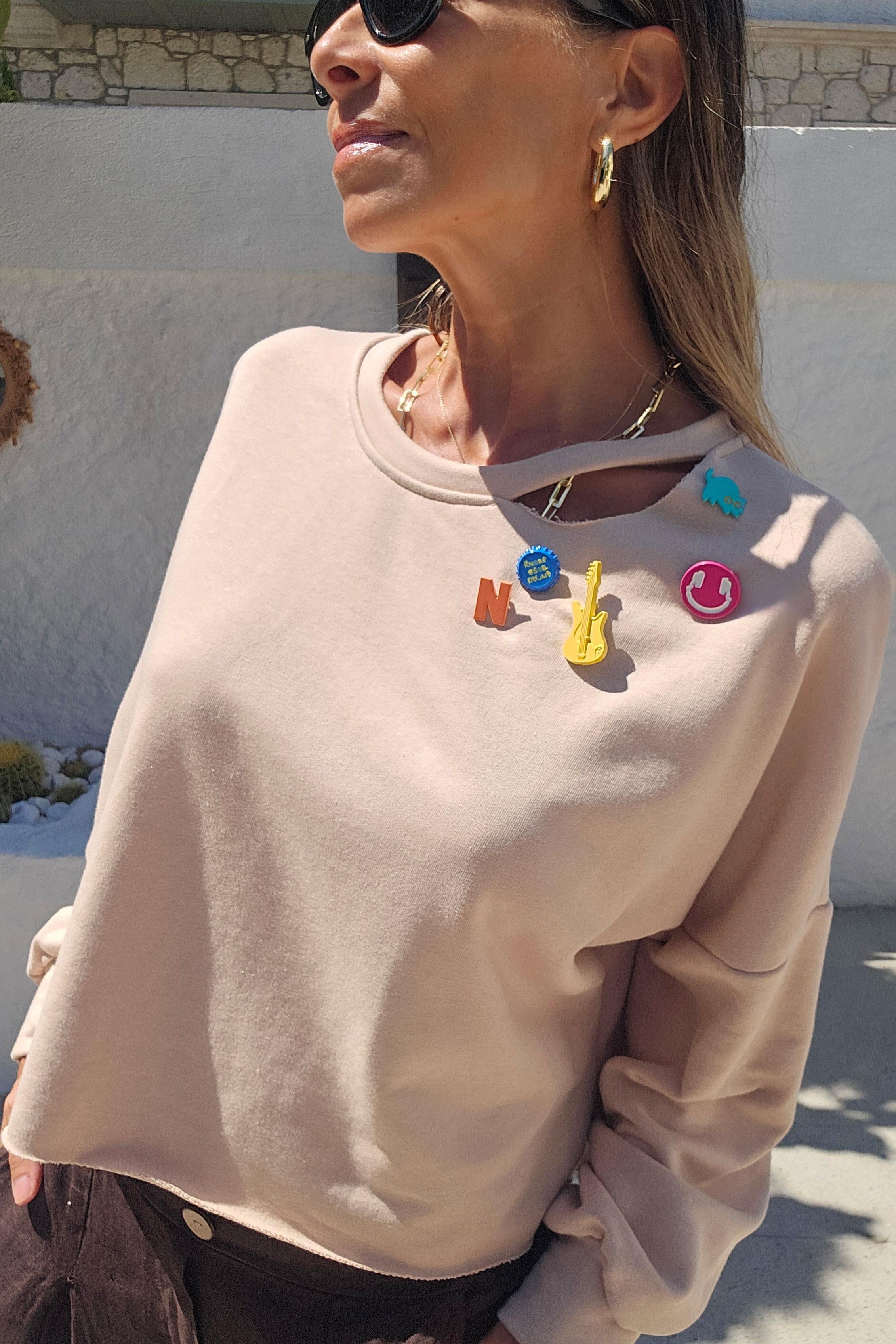 İtalyan Aksesuarlı Sweatshirt