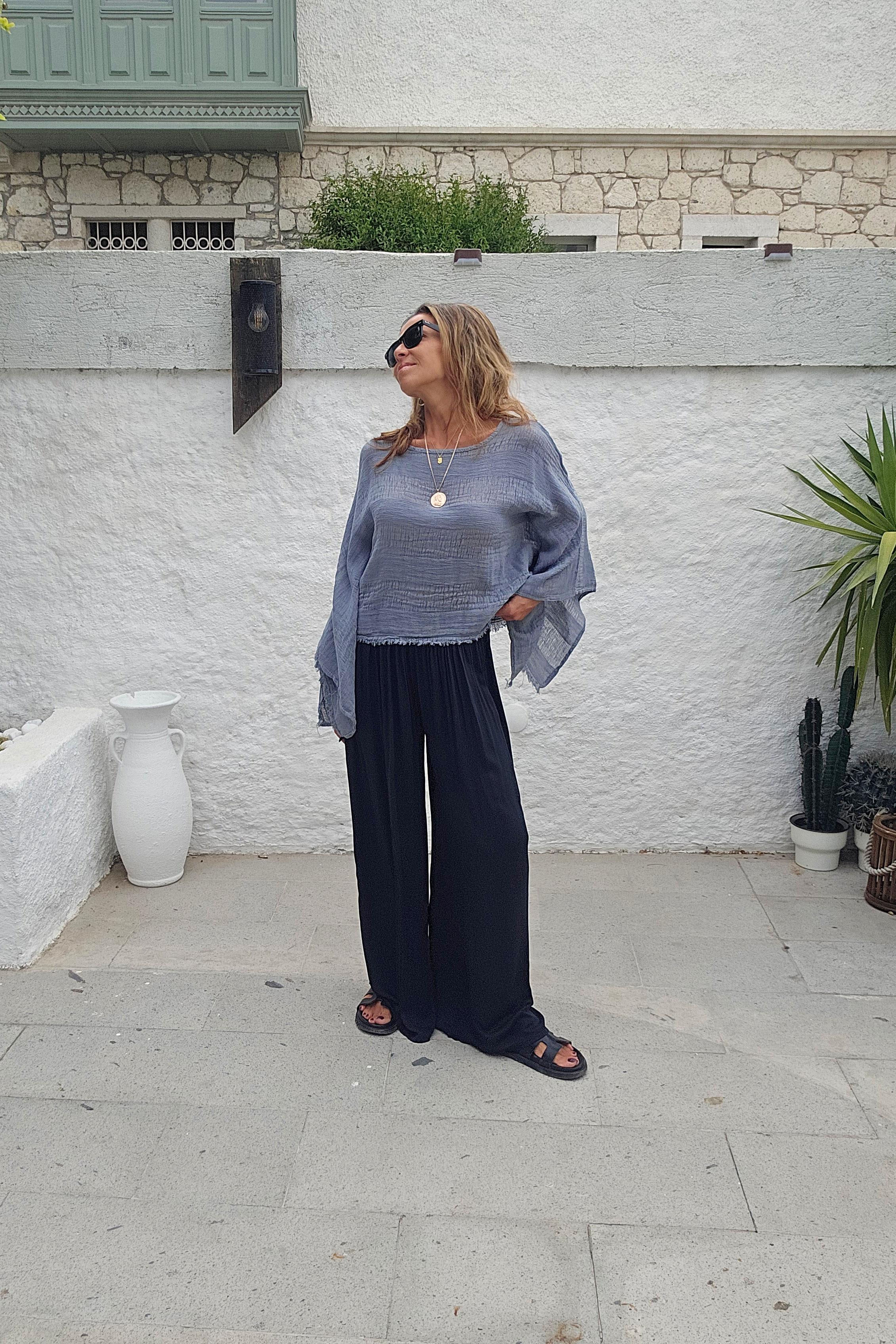 İtalyan Pamuk Saten Salaş Pantolon · 8