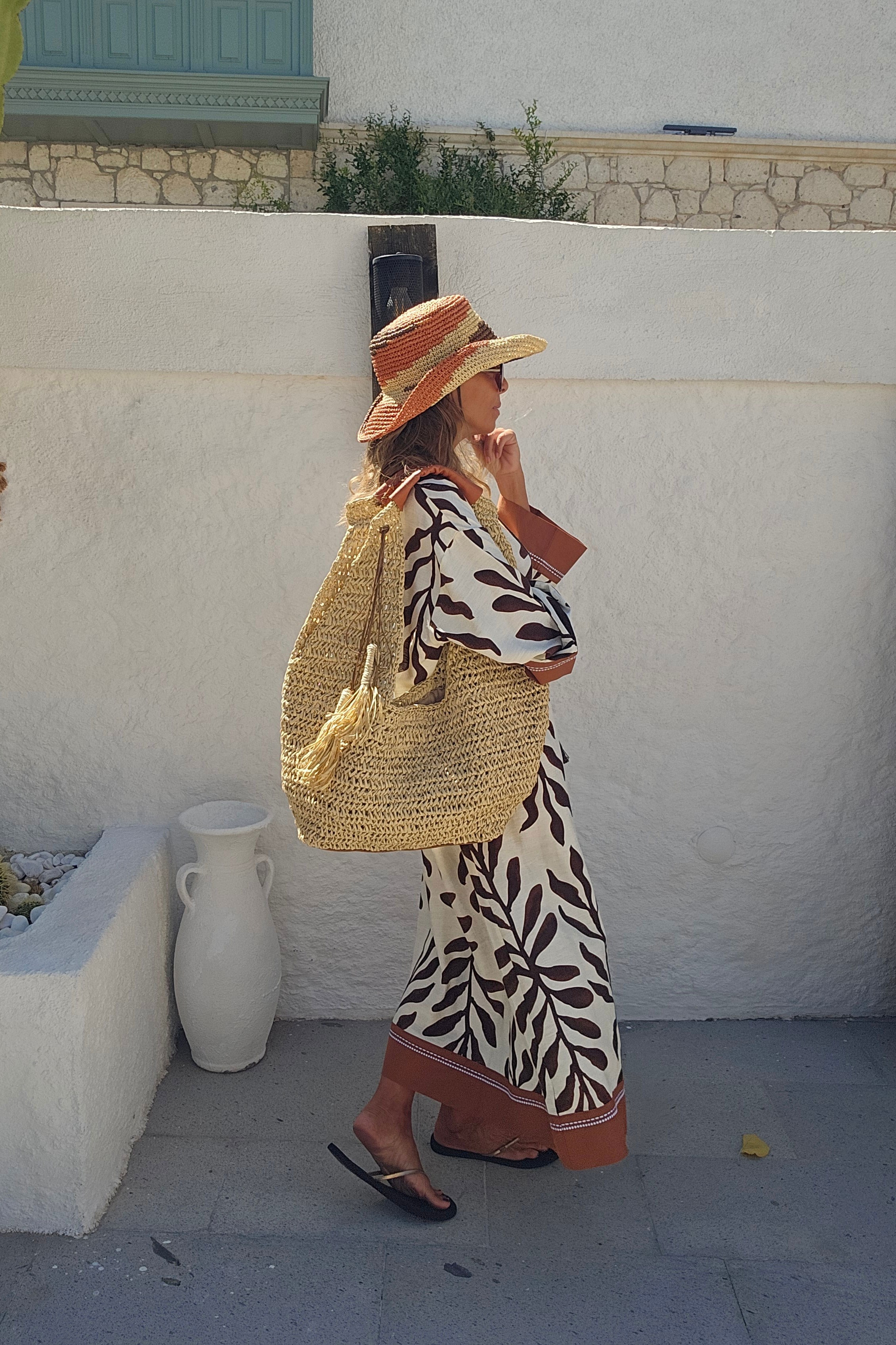 İthal Marka Keten Püskül Detaylı Kaftan · 3