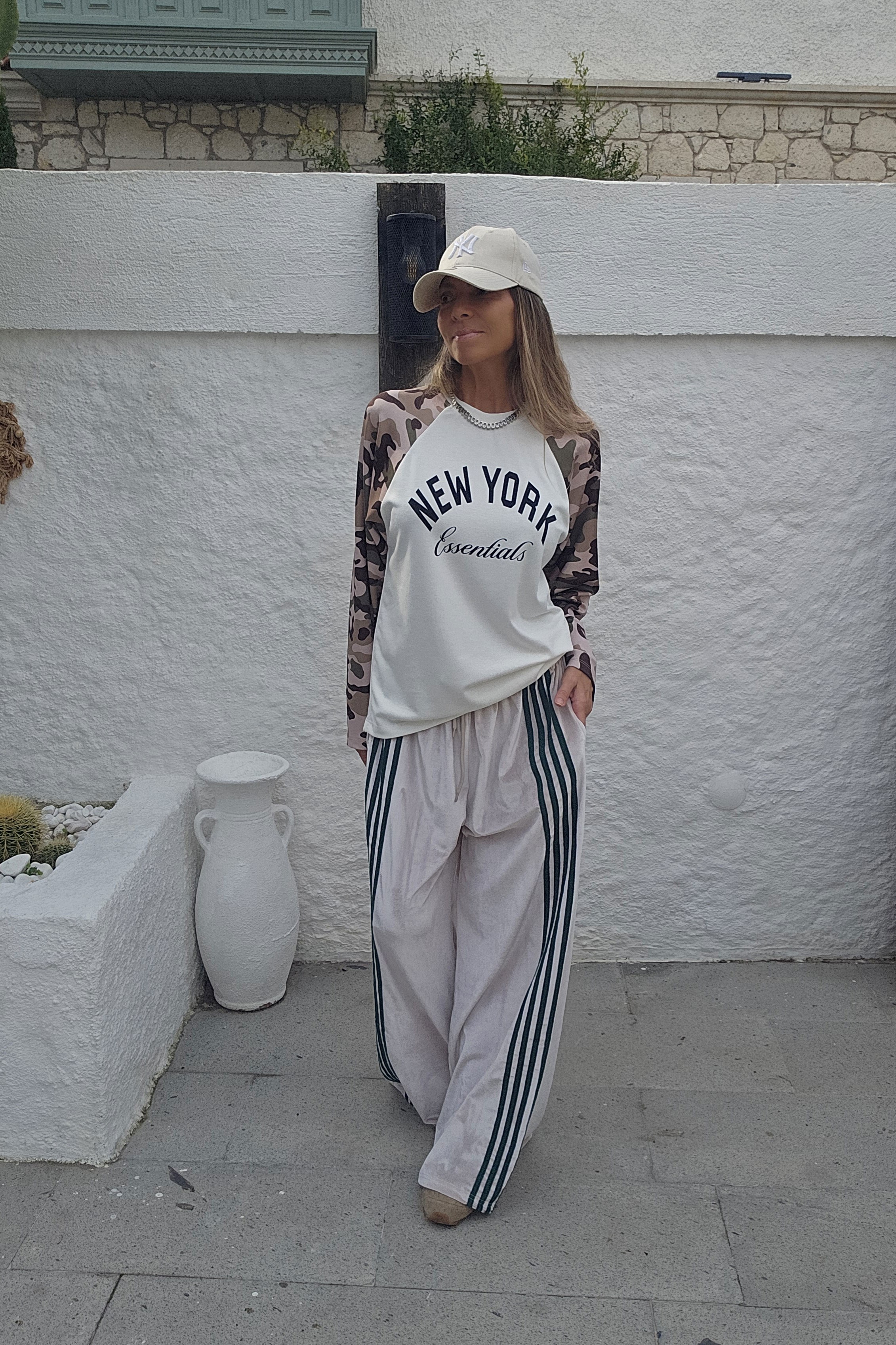 Kamuflaj Detaylı Sweat Bluz