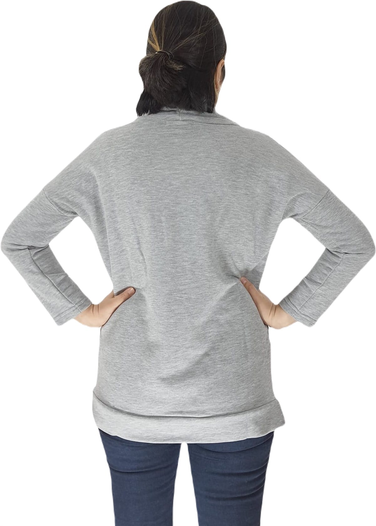 Gri Emzirme Sweatshirt/Gizli Emzirme Sweatshirt