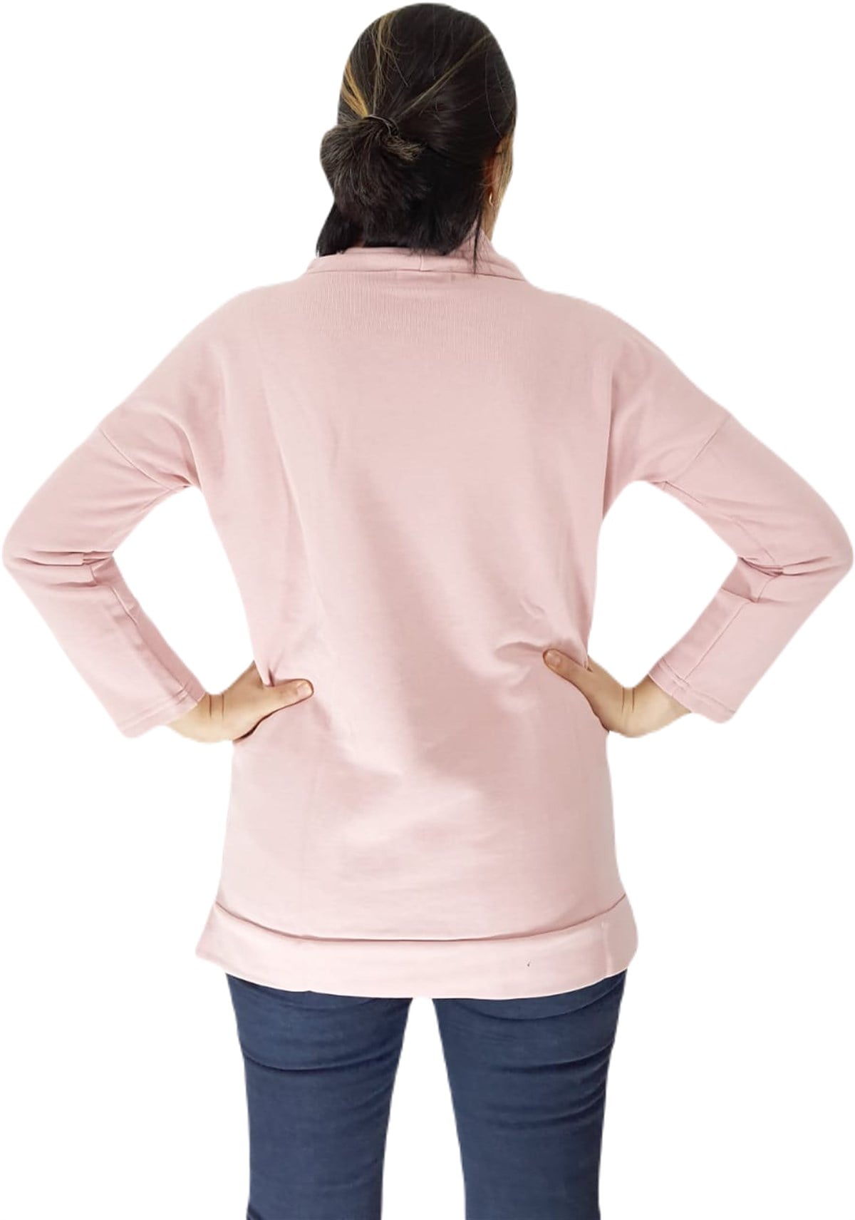 Pudra Pembe Emzirme Sweatshirt/Gizli Emzirme Sweatshirt