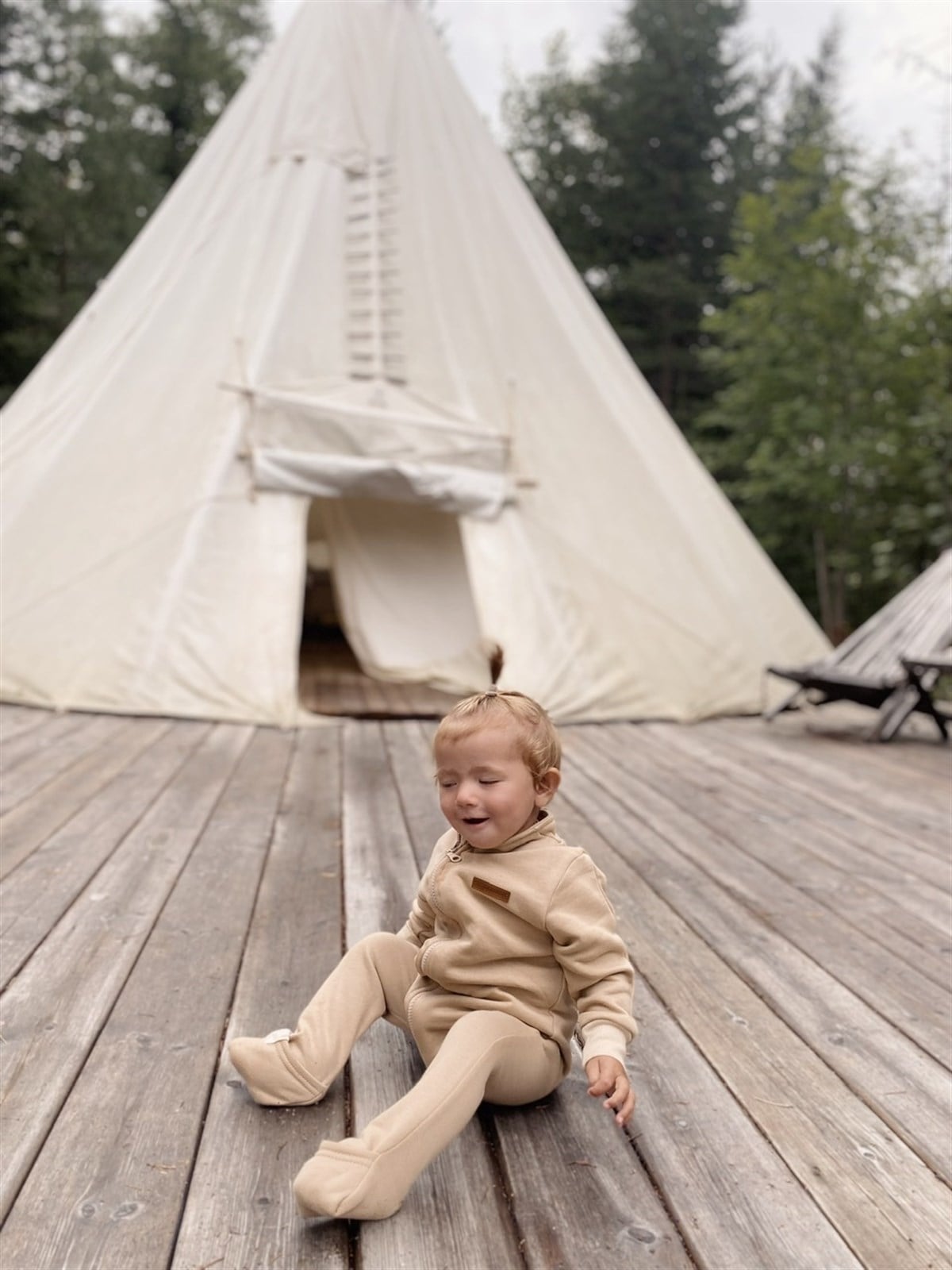 Bej Kalın Bebek Tulumu