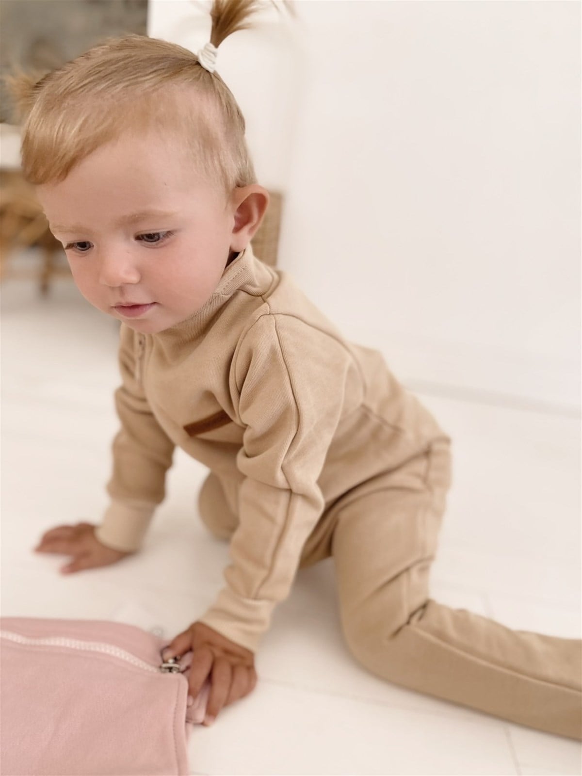 Bej Kalın Bebek Tulumu