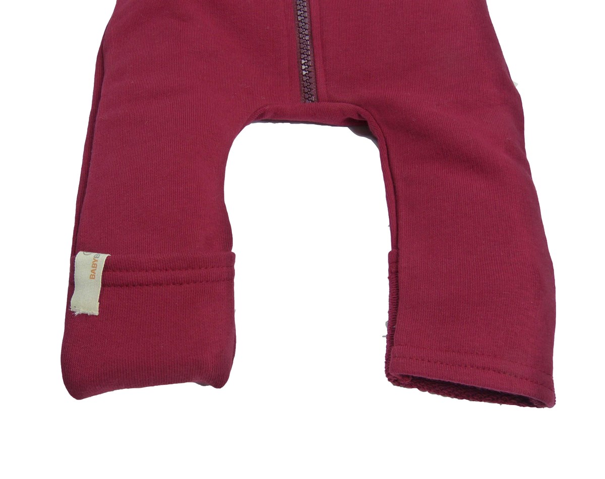 Bordo Kalın Bebek Tulumu