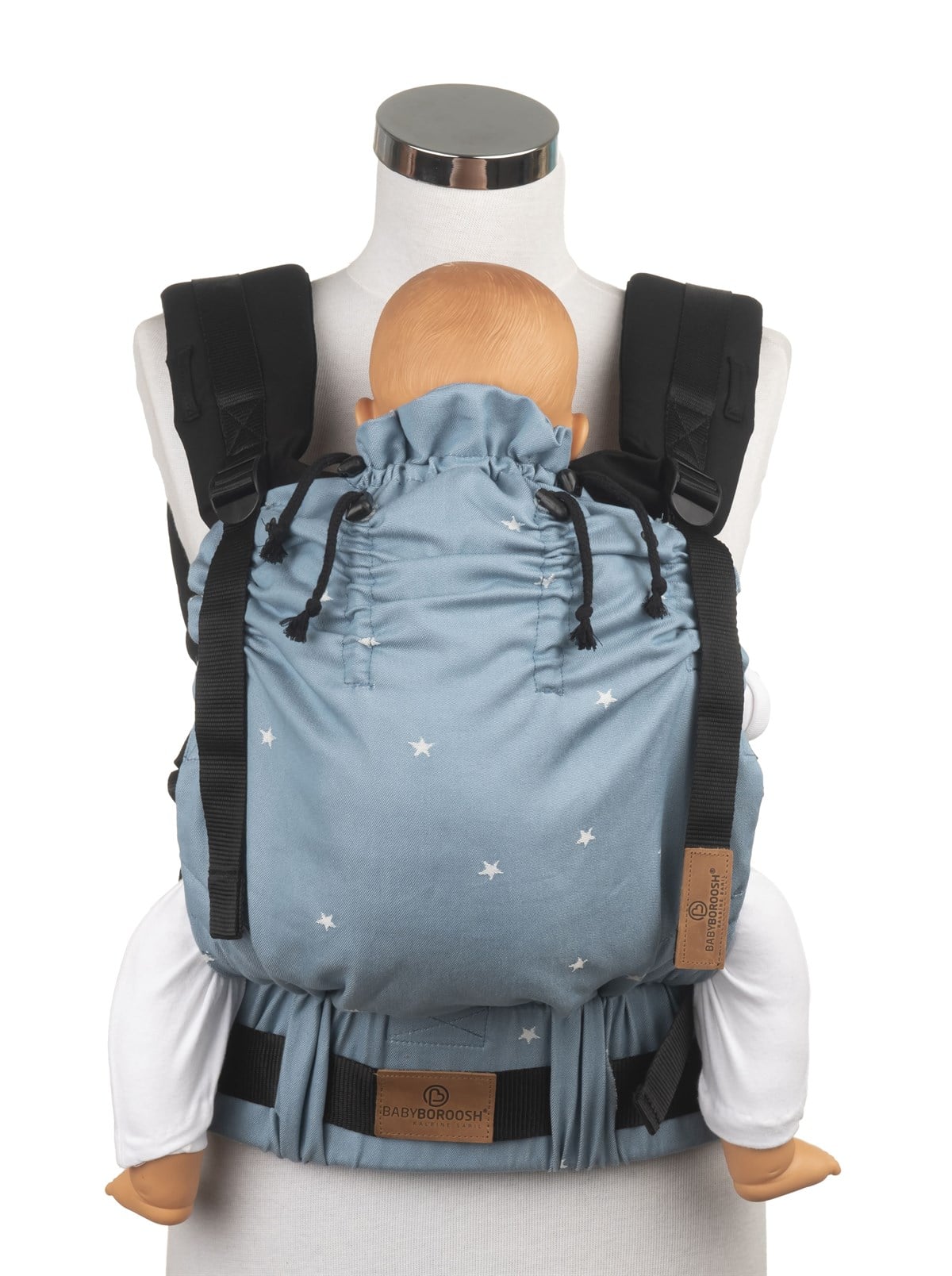 Stars Sky Blue New Age Büyüyen Yenidoğan Ergonomik Bebek Kangurusu - Oeko Tex