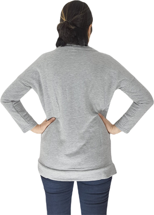 Gri Emzirme Sweatshirt/Gizli Emzirme Sweatshirt