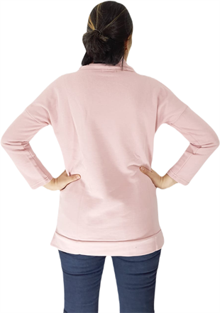 Pudra Pembe Emzirme Sweatshirt/Gizli Emzirme Sweatshirt