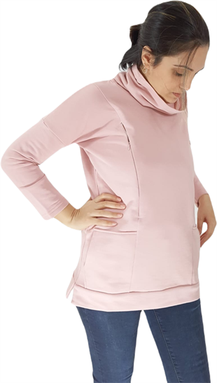 Pudra Pembe Emzirme Sweatshirt/Gizli Emzirme Sweatshirt