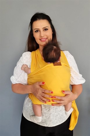 Esnek Sling  Kavuniçi- Bebek Taşıma Şalı- %100 Pamuklu Yumuşak Doku -Kese ve Bere Hediyeli