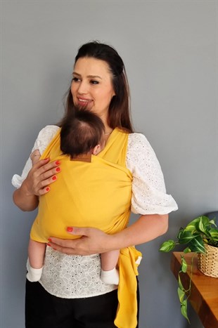 Esnek Sling  Kavuniçi- Bebek Taşıma Şalı- %100 Pamuklu Yumuşak Doku -Kese ve Bere Hediyeli