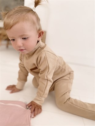 Bej Kalın Bebek Tulumu