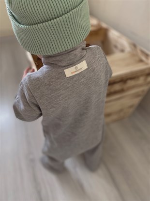 Gri Kalın Bebek Tulumu