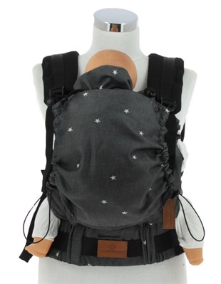 Stars Black New Age Büyüyen Yenidoğan Ergonomik Bebek Kangurusu - Oeko Tex