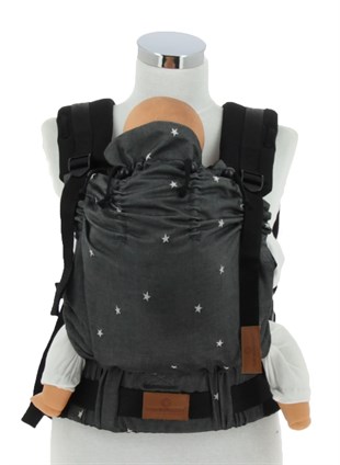 Stars Black New Age Büyüyen Yenidoğan Ergonomik Bebek Kangurusu - Oeko Tex