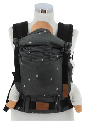 Stars Black New Age Büyüyen Yenidoğan Ergonomik Bebek Kangurusu - Oeko Tex