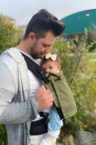 Olive Linen New Age Büyüyen Yenidoğan Ergonomik Bebek Kangurusu - Oeko Tex