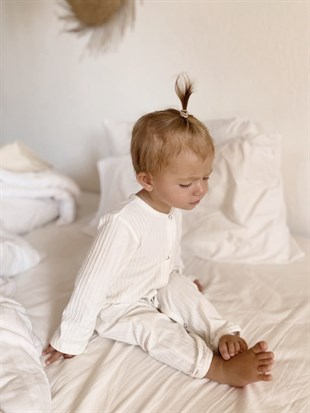 Ekru Patiksiz Esnek Bebek Tulumu