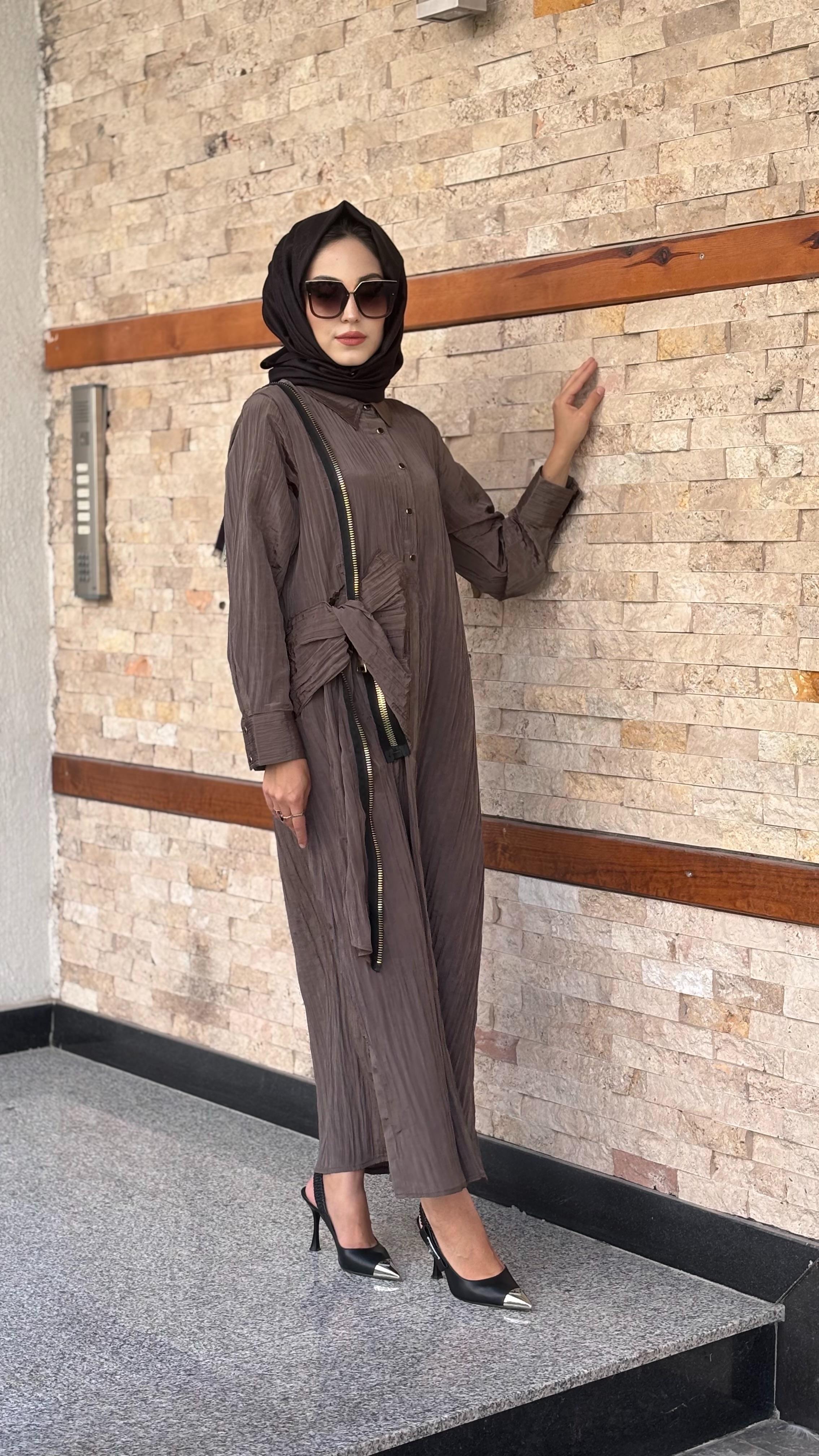 Kırıştırma Kumaş Elbise