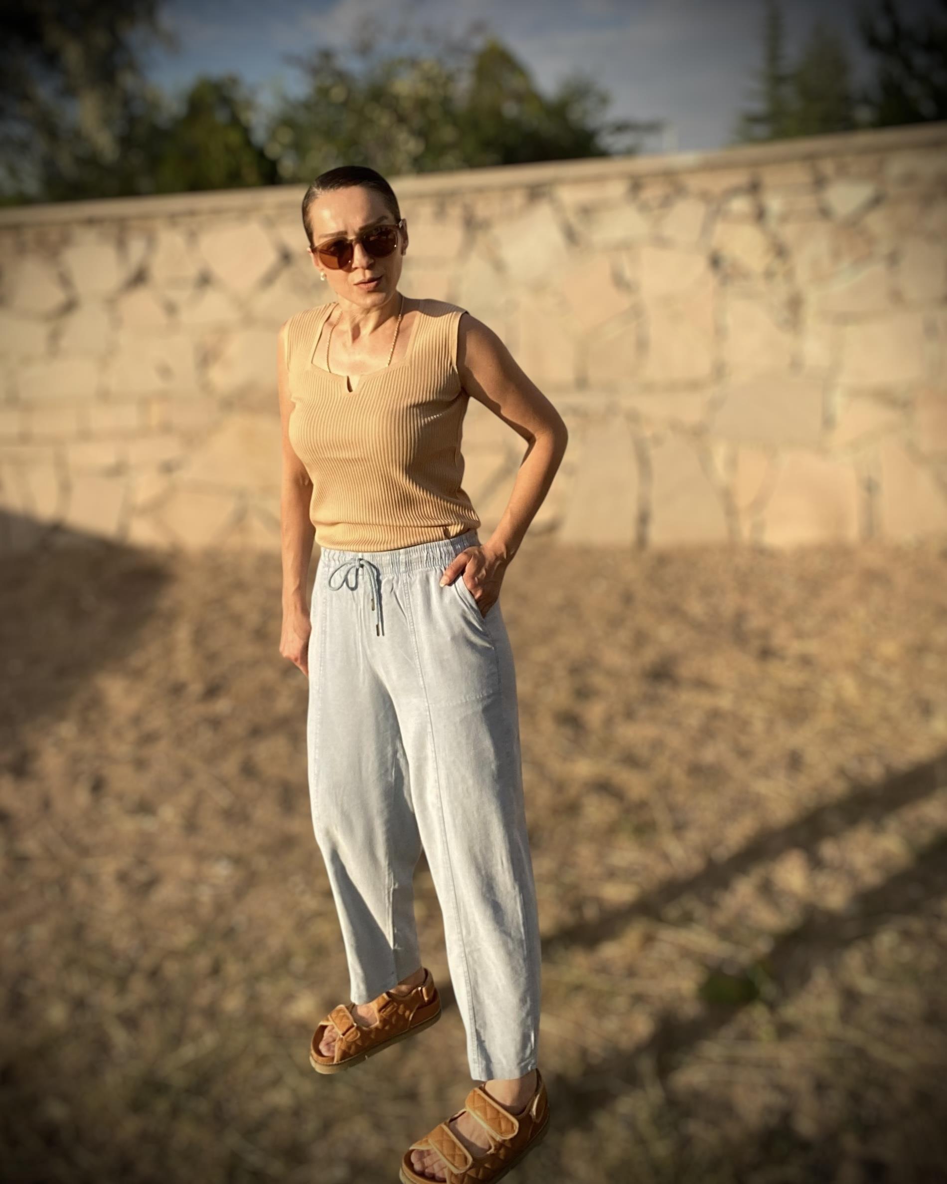 Buz Mavi Tensel Jean Jogger Pantolon