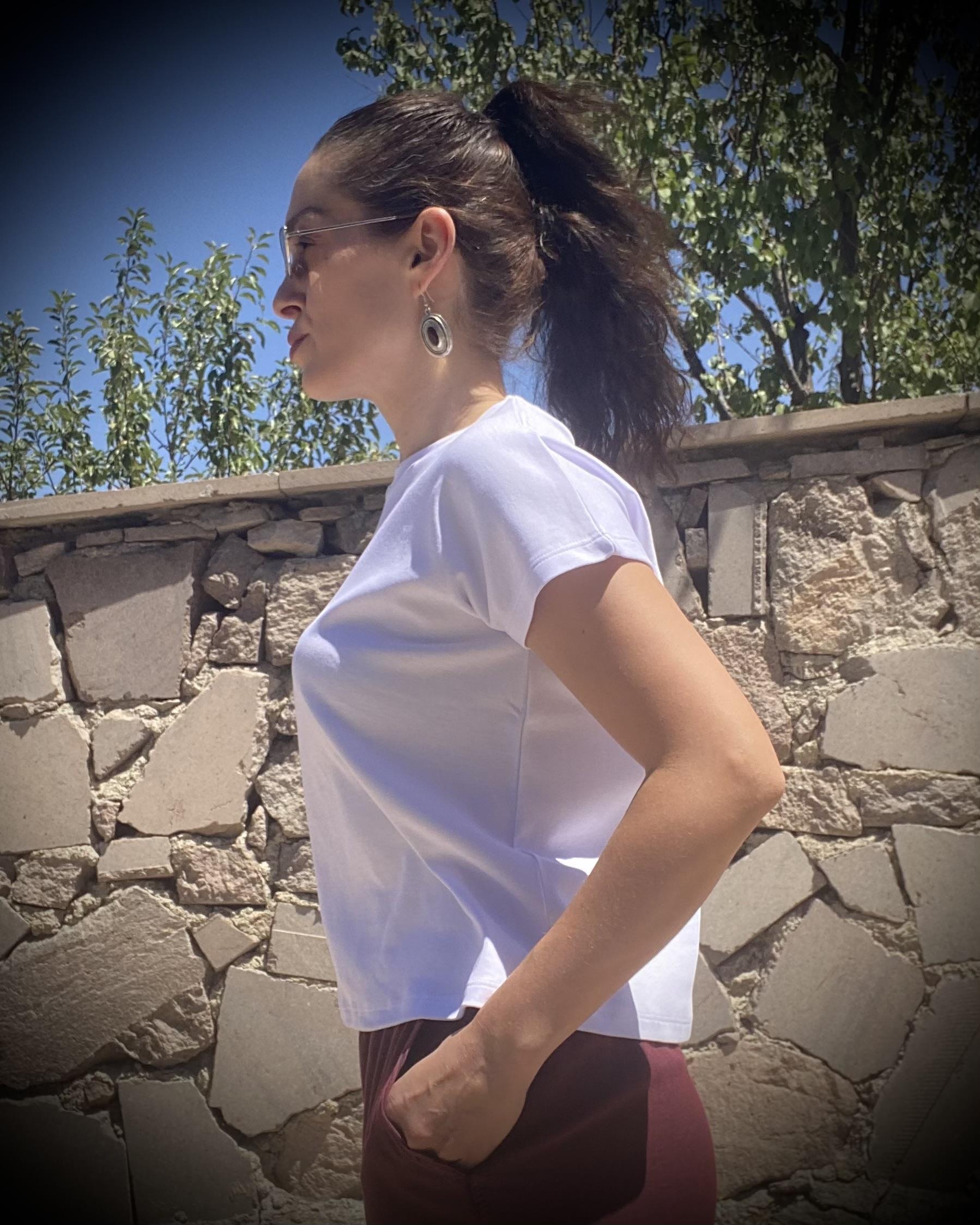 Beyaz Bisiklet Yaka Premium Basic Tişört