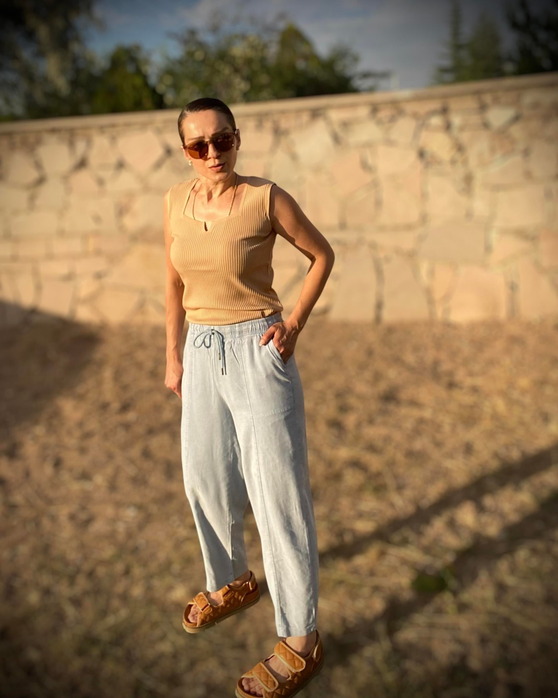 Buz Mavi Tensel Jean Jogger Pantolon