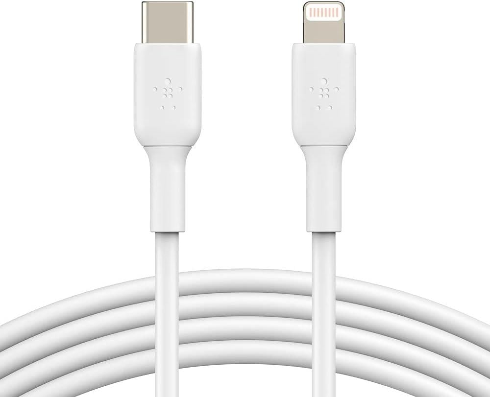 Belkin USB-C - Lightning Kablosu (Hızlı Şarj Kablosu) Hızlı Şarj MFi Sertifikalı USB-C Kablosu (Beyaz, 1 m)