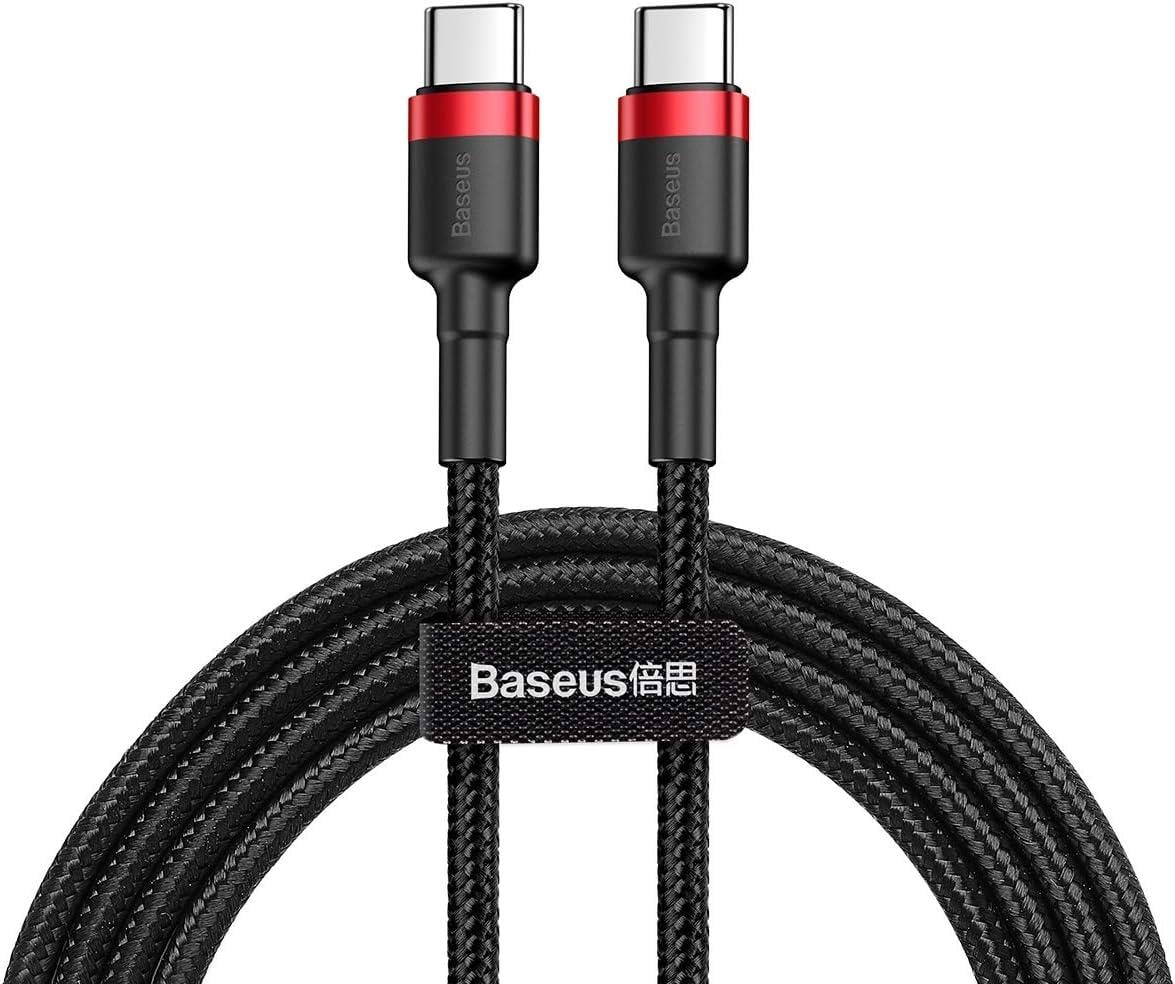 Baseus Cafule PD 2.0 60W Type-C Kablo 3A 2m. Kırmızı+Siyah