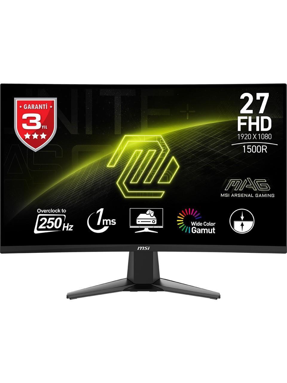 MSI 27 MAG 27C6X 1920x1080 (FHD) 16:9 CURVE 1500R VA 250HZ(OC) 1MS ADAPTIVE-SYNC GAMING MONITOR