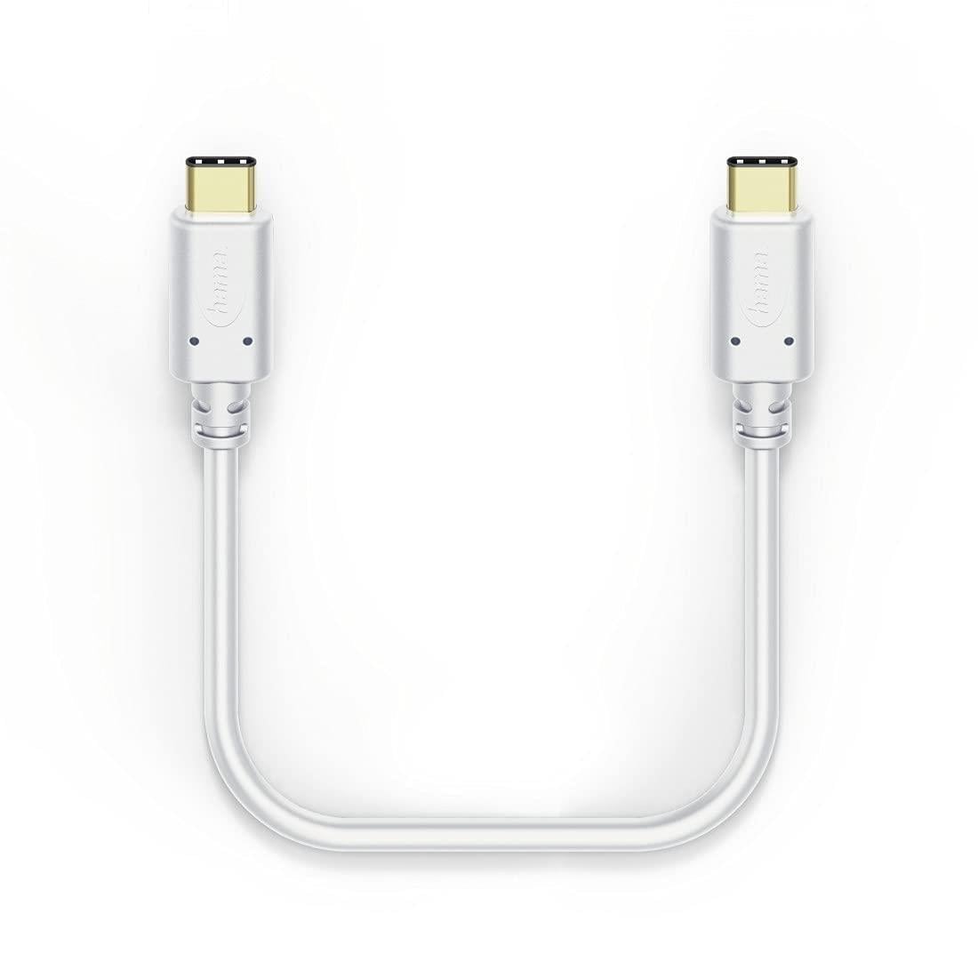 Hama USB-C - USB-C, Şarj/Data Kablosu 1.0 m, Beyaz
