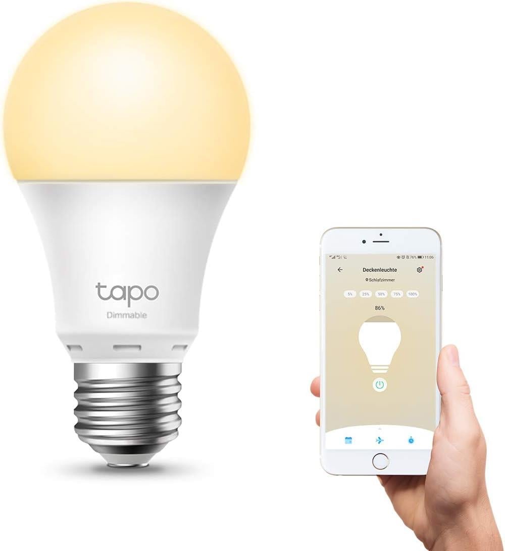 TP-LINK Tapo L510E, 806 Lümen, Alexa ve Google Home Desteği, Sıcak Beyaz, Akıllı Wi-Fi Ampulü
