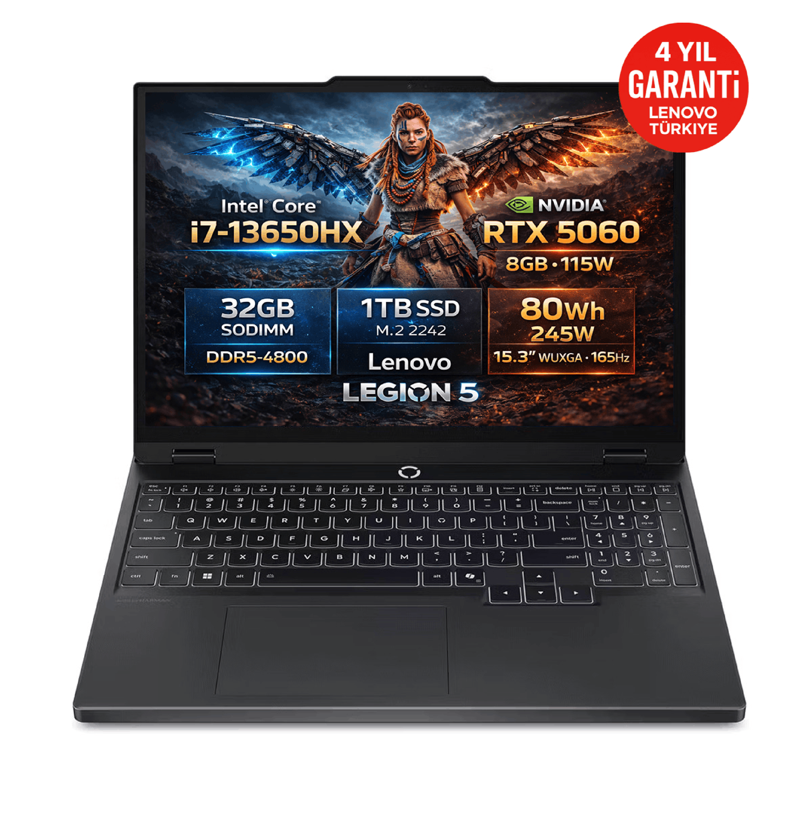 Lenovo Legion 5 15IRX10 Intel Core i7-13650HX 32GB 1TB SSD RTX 5060 8GB 15.3