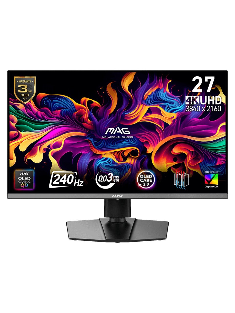 MSI 26.5 MAG 272UP QD-OLED X24 3840x2160 (UHD) 16:9 FLAT QD-OLED 240HZ 0.03MS GAMING MONITOR