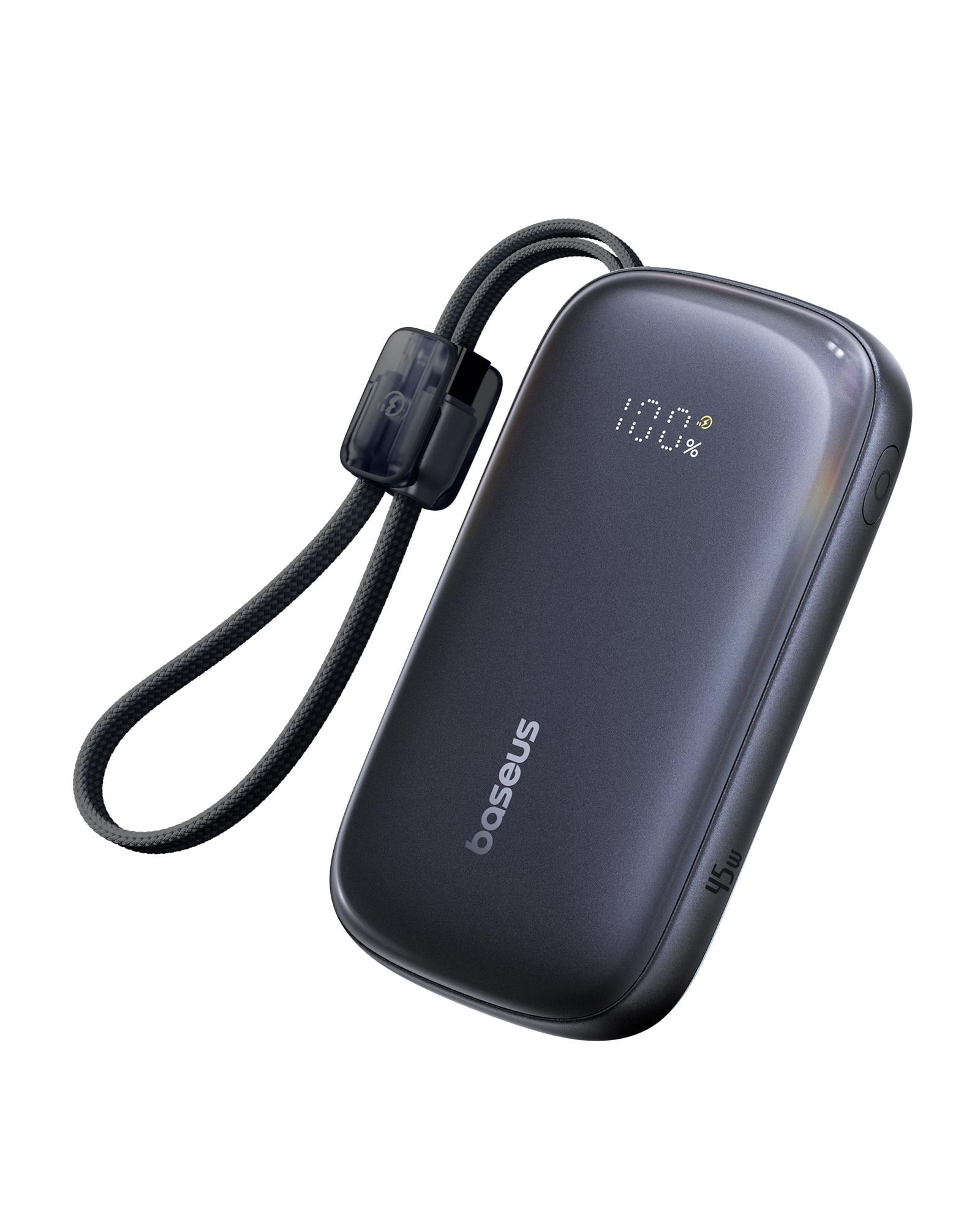 Baseus EnerFill FC21 QPow3 Ultra Dijital Göstergeli Powerbank 10.000 mAh 45W - Siyah (Ayrılabilir kablo ile)