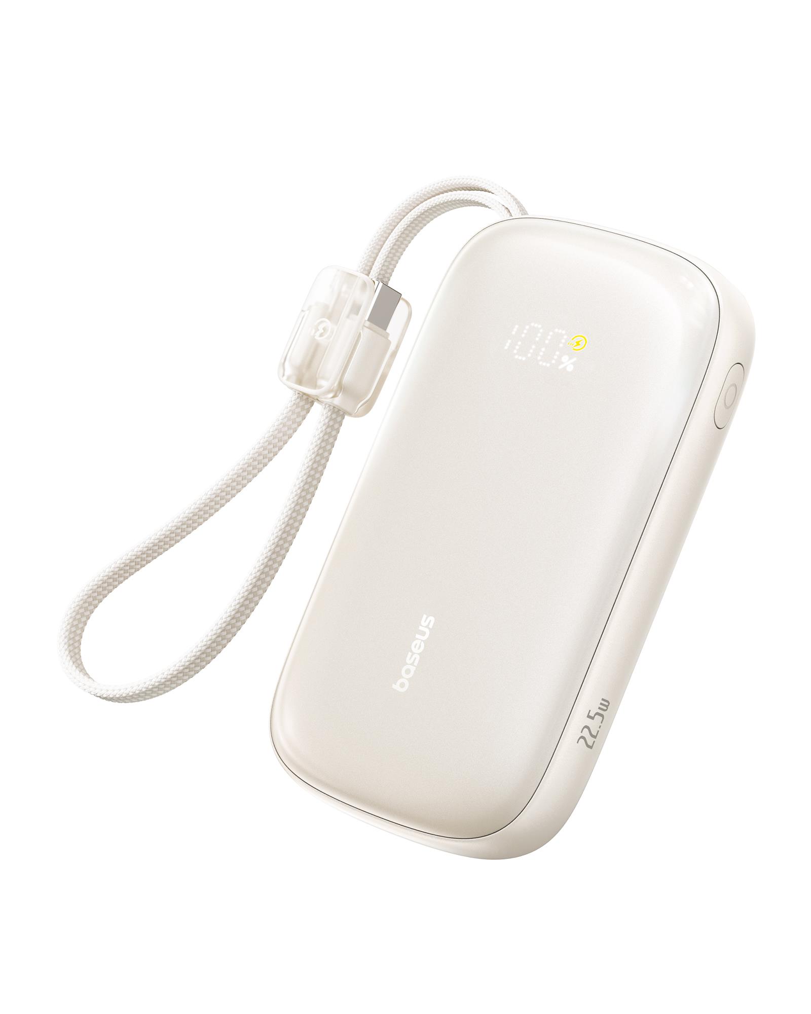 Baseus EnerFill FC21 QPow3 Ultra Dijital Göstergeli Powerbank 20.000 mAh 22.5W - Titanyum (Ayrılabilir kablo ile)