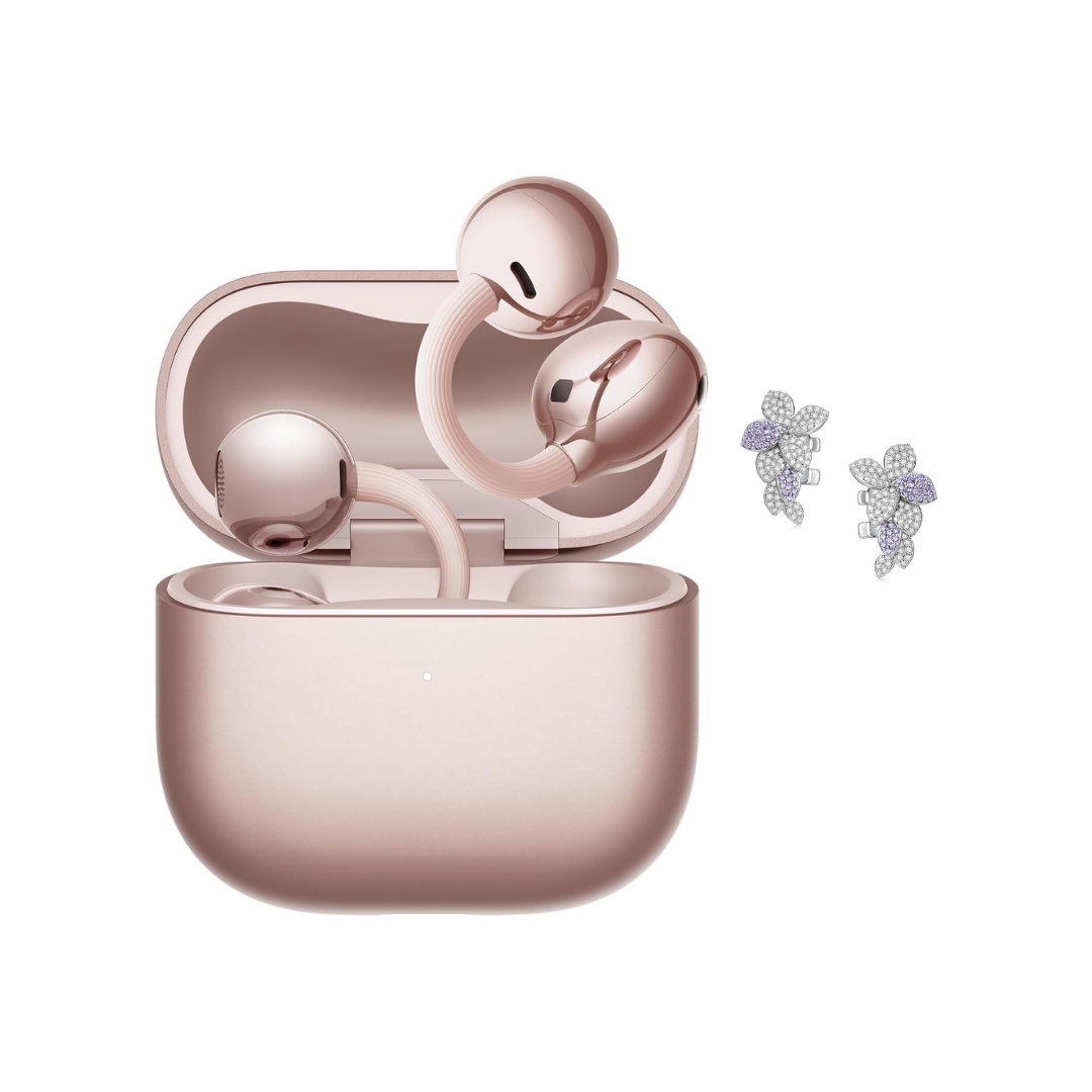 Huawei FreeClip2 Rose Gold Bluetooth Kulaklık, Çiçek Charm Hediyeli