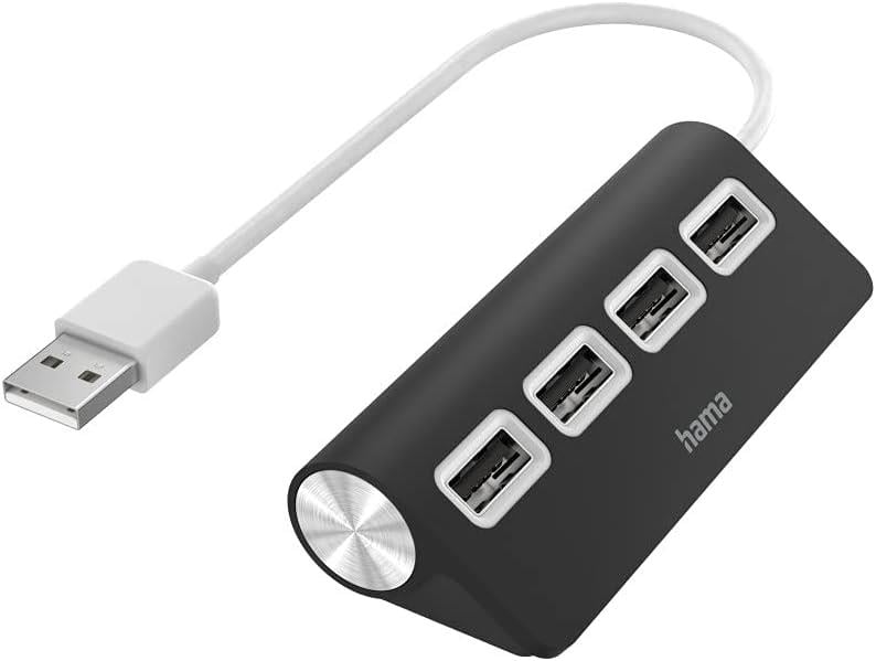 Hama USB Hub, 4 Ports, USB 2.0, 480 Mbit/s,