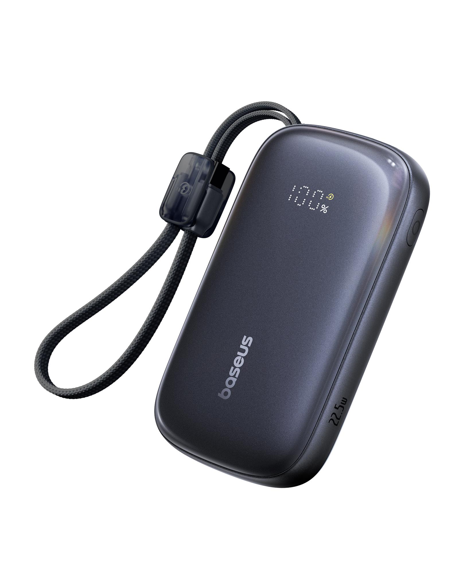 Baseus EnerFill FC21 QPow3 Ultra Dijital Göstergeli Powerbank 20.000 mAh 22.5W - Siyah (Ayrılabilir kablo ile)