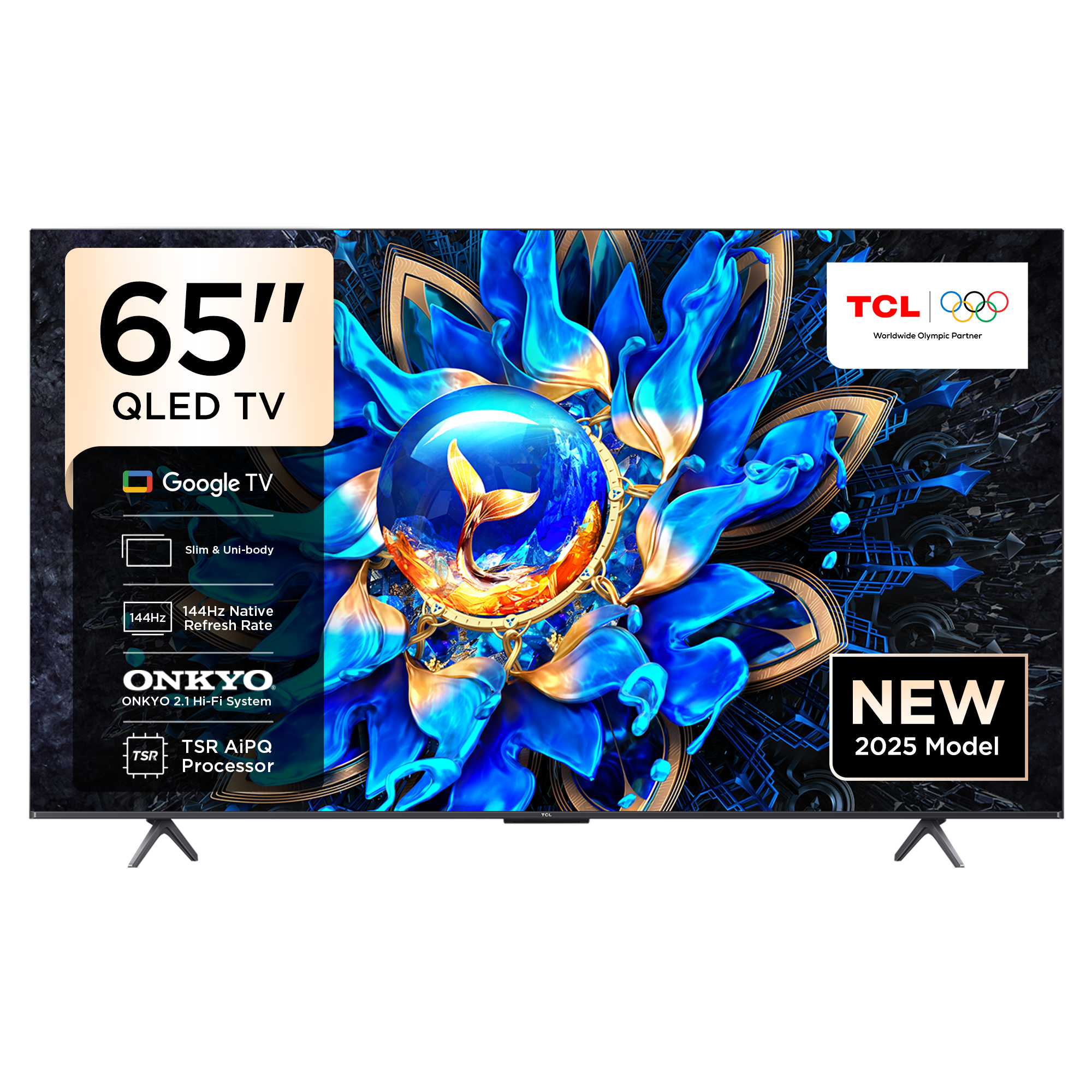TCL 65T8C 65 İnç QLED 4K Google TV – 144Hz Yenileme Hızı, HDR10+ & Dolby Vision IQ Destekli Akıllı Televizyon