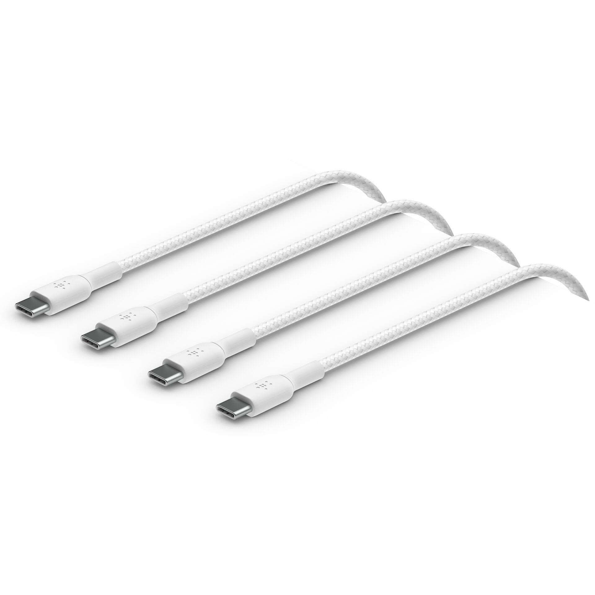  Belkin Type-C to Type-C Örgülü Kablo 1 Metre (İkili Paket) - Beyaz CAB004BT1MWH2PK