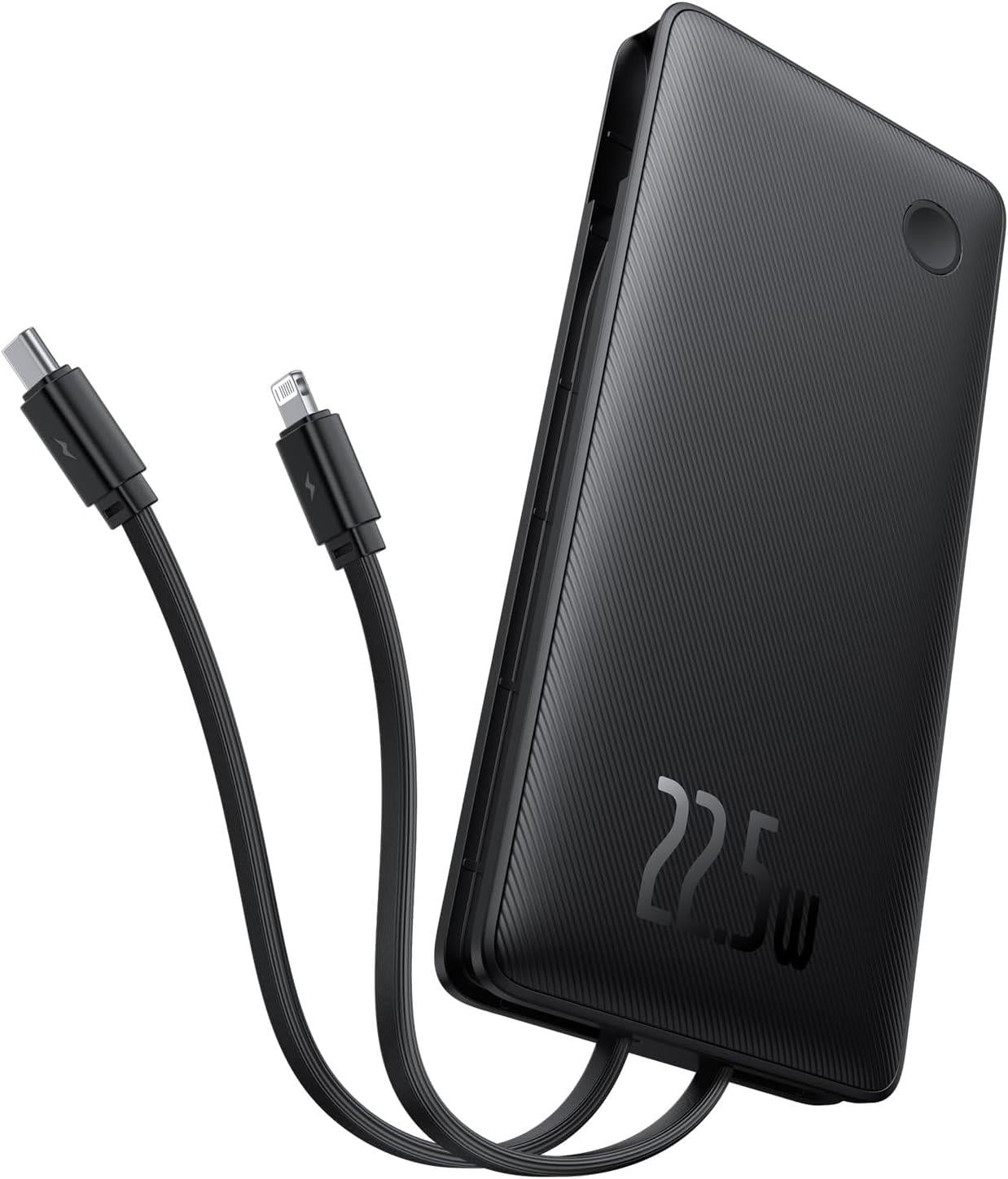 Baseus Airpow Lite Power Bank 10000 mAh 22.5W Entegre Type-C ve Lightning Kablolu - Siyah